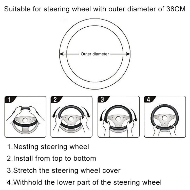 D Style Car Universal Anti-skid Steering Wheel Cover, Diameter: 38cm(Black Red) - Steering Wheel Accessories by PMC TechLife | Online Shopping South Africa | PMC TechLife | Buy Now Pay Later Mobicred