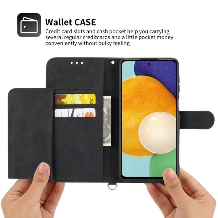 For Google Pixel 9 Pro Skin-feel Flowers Embossed Wallet Leather Phone Case(Black) - Google Cases by PMC TechLife | Online Shopping South Africa | PMC TechLife | Buy Now Pay Later Mobicred