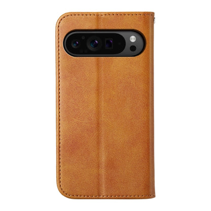 For Google Pixel 9 Pro Cubic Grid Calf Texture Magnetic Leather Phone Case(Yellow) - Google Cases by PMC Jewellery | Online Shopping South Africa | PMC Jewellery | Buy Now Pay Later Mobicred