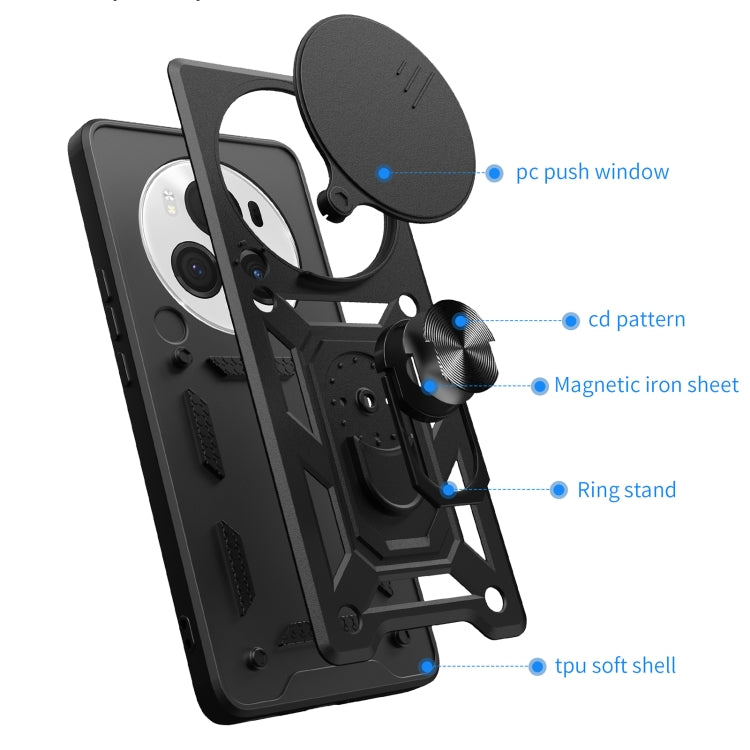 For Honor Magic6 Pro Sliding Camera Cover Design TPU+PC Phone Case(Gold) - Honor Cases by PMC TechLife | Online Shopping South Africa | PMC TechLife | Buy Now Pay Later Mobicred