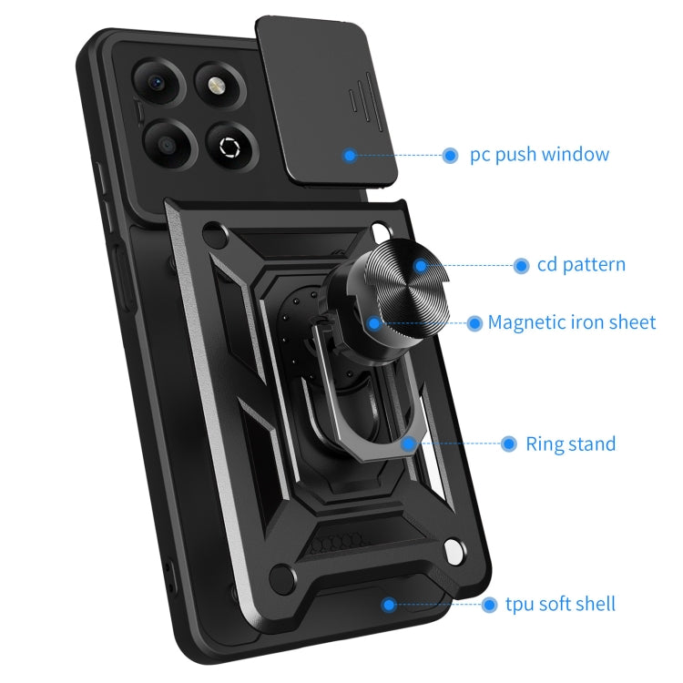 For Honor X6b 4G Sliding Camera Cover Design TPU+PC Phone Case(Rose Gold) - free shipping - PMC TechLife - Order now!