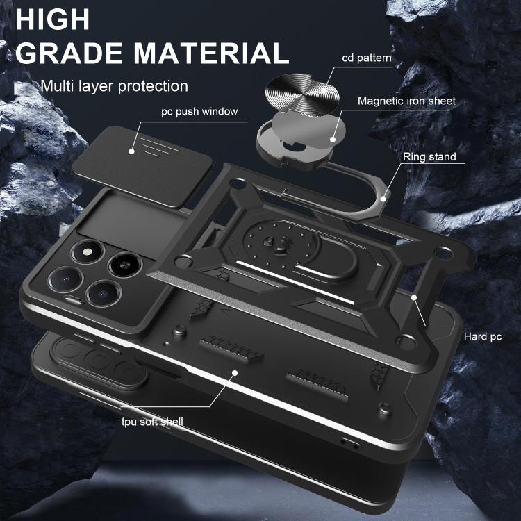 For Honor X5b Plus Sliding Camera Cover Design TPU+PC Phone Case(Green) - free shipping - PMC TechLife - Order now!