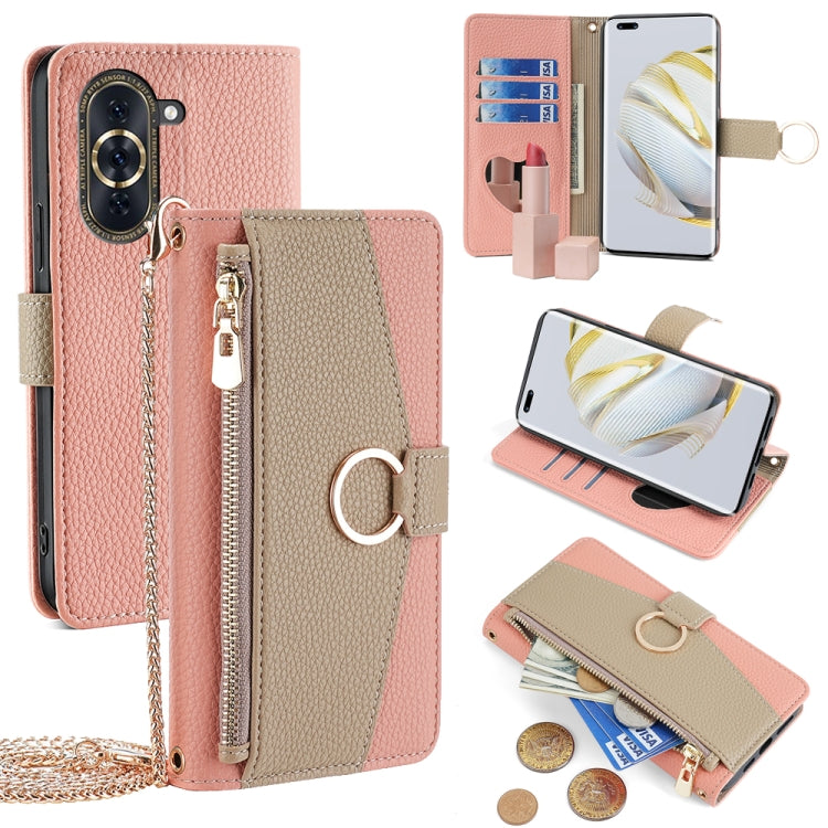 For Huawei nova 10 Pro Crossbody Litchi Texture Leather Phone Case(Pink) - Huawei Cases by PMC TechLife | Online Shopping South Africa | PMC TechLife | Buy Now Pay Later Mobicred