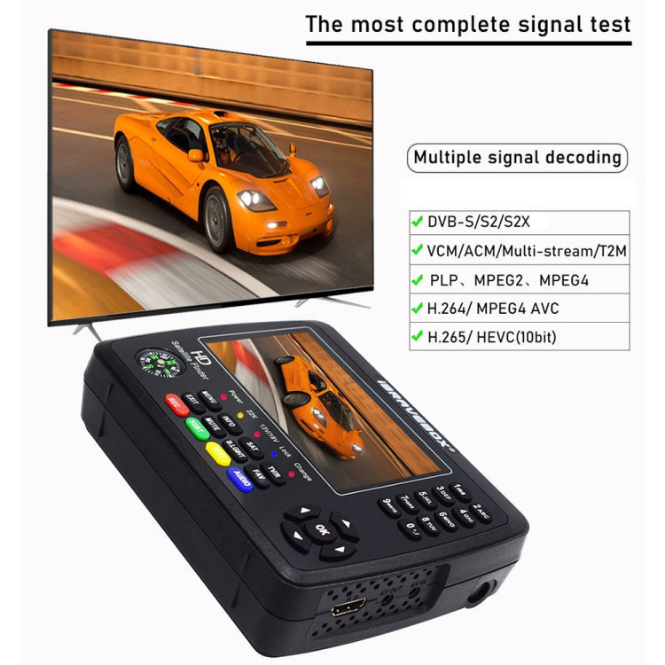 iBRAVEBOX V10 Finder Max 4.3 inch Display Digital Satellite Meter Signal Finder, Support DVB-S/S2/S2X, Plug Type:US Plug(Black) - Satellite Finder by PMC TechLife | Online Shopping South Africa | PMC TechLife | Buy Now Pay Later Mobicred