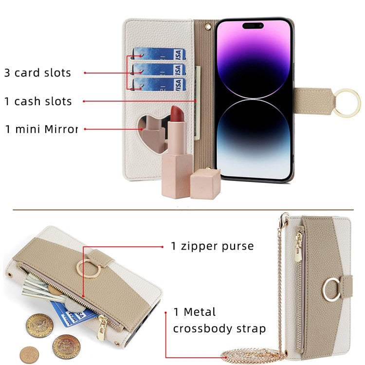 For OnePlus 11 Crossbody Litchi Texture Leather Phone Case(White) - OnePlus Cases by PMC TechLife | Online Shopping South Africa | PMC TechLife | Buy Now Pay Later Mobicred