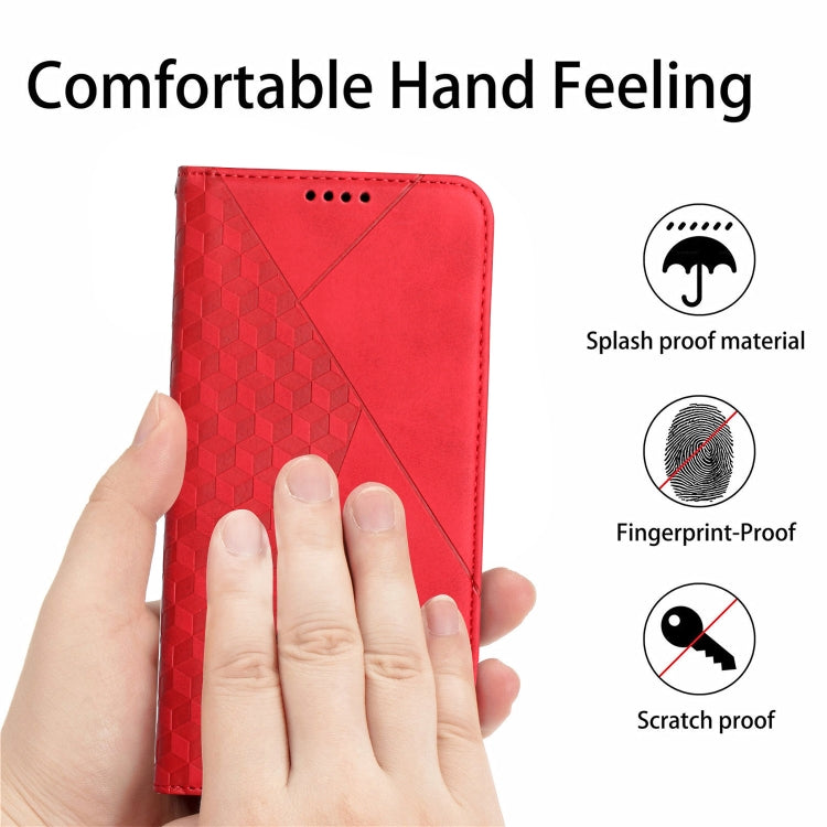 For Tecno Spark Go 2024 / POP 8 Diamond Splicing Skin Feel Magnetic Leather Phone Case(Red) - Tecno Cases by PMC Jewellery | Online Shopping South Africa | PMC Jewellery | Buy Now Pay Later Mobicred