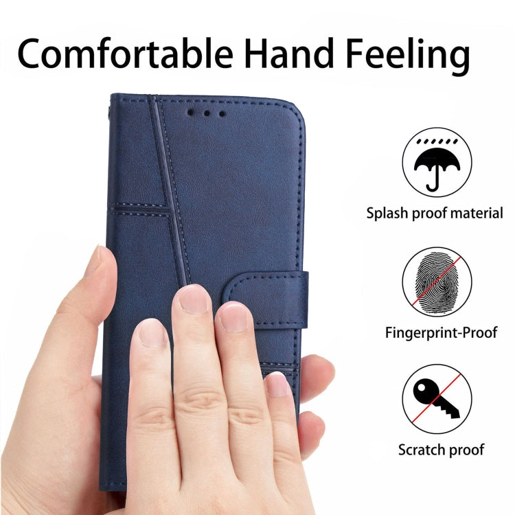 For Tecno Spark Go 2024 / POP 8 Stitching Calf Texture Buckle Leather Phone Case(Blue) - Tecno Cases by PMC Jewellery | Online Shopping South Africa | PMC Jewellery | Buy Now Pay Later Mobicred