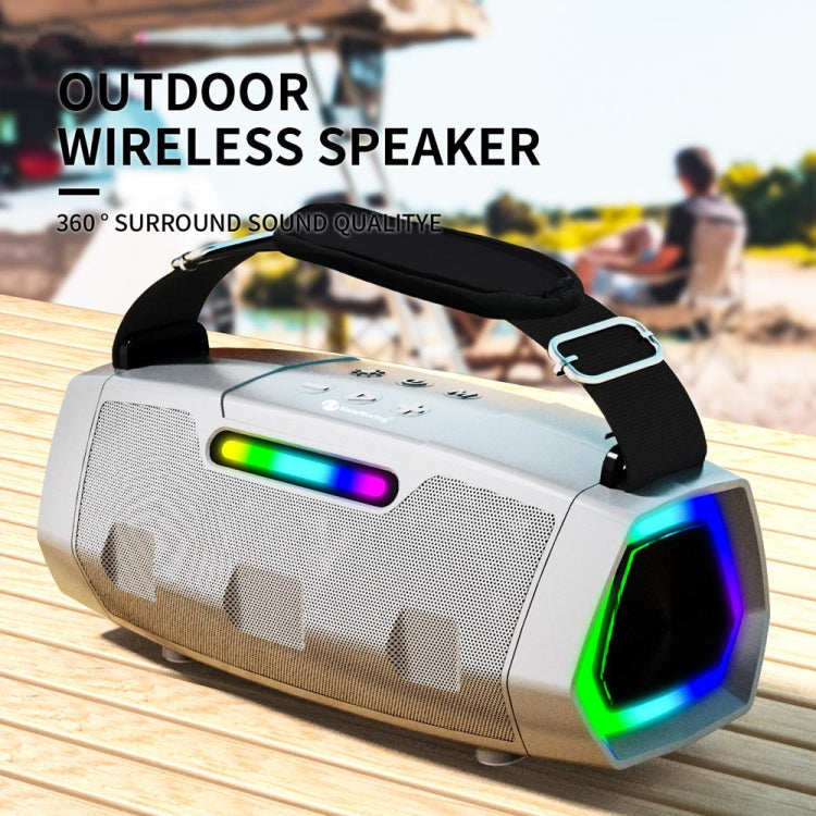 NewRixing NR2033 Portable TWS Wireless Bluetooth Speaker(Silver) - Desktop Speaker by NewRixing | Online Shopping South Africa | PMC Jewellery | Buy Now Pay Later Mobicred