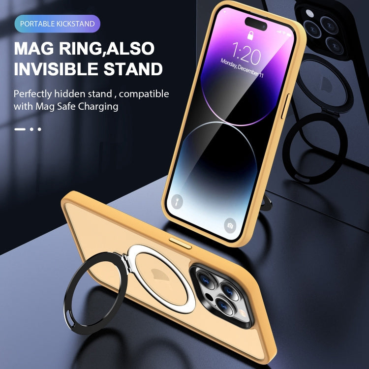 For iPhone 15 Pro Max MagSafe Holder Skin-feel PC Hybrid TPU Phone Case(Orange) - iPhone 15 Pro Max Cases by PMC TechLife | Online Shopping South Africa | PMC TechLife