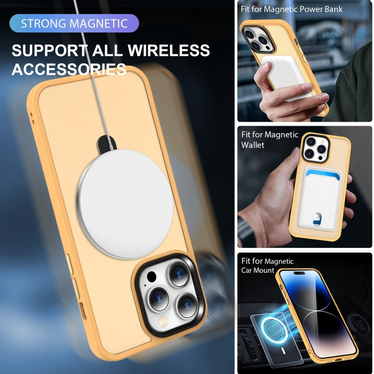 For iPhone 15 Pro Max MagSafe Holder Skin-feel PC Hybrid TPU Phone Case(Orange) - iPhone 15 Pro Max Cases by PMC TechLife | Online Shopping South Africa | PMC TechLife