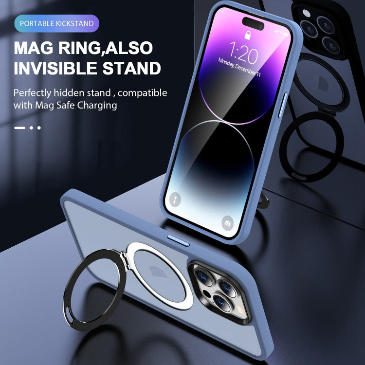 For iPhone 13 Pro Max MagSafe Holder Skin-feel PC Hybrid TPU Phone Case(Blue) - iPhone 13 Pro Max Cases by PMC TechLife | Online Shopping South Africa | PMC TechLife