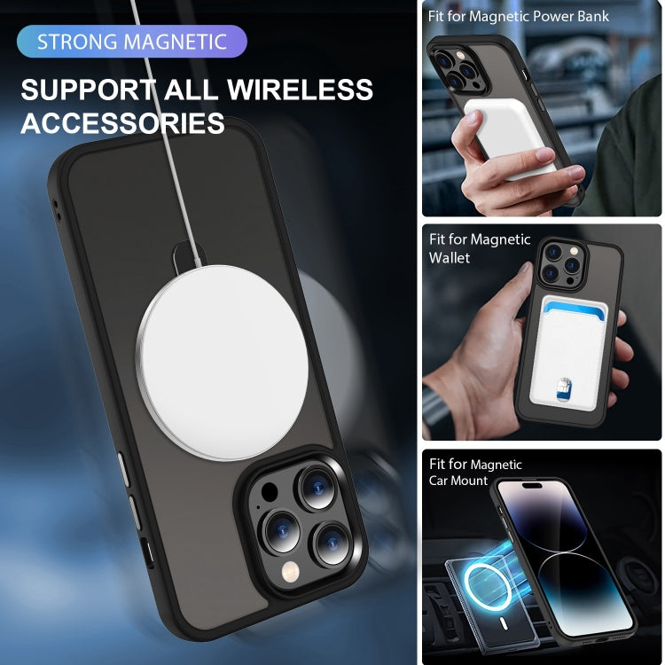 For iPhone 12 MagSafe Holder Skin-feel PC Hybrid TPU Phone Case(Black) - iPhone 12 / 12 Pro Cases by PMC TechLife | Online Shopping South Africa | PMC TechLife