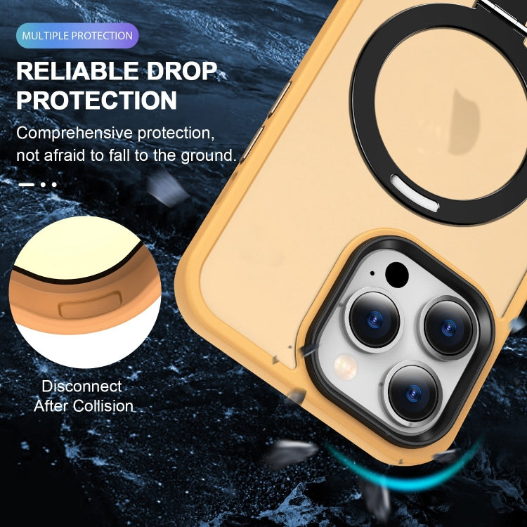 For iPhone 16 Pro Max Skin-feel MagSafe Holder PC Hybrid TPU Phone Case(Orange) - iPhone 16 Pro Max Cases by PMC TechLife | Online Shopping South Africa | PMC TechLife | Buy Now Pay Later Mobicred