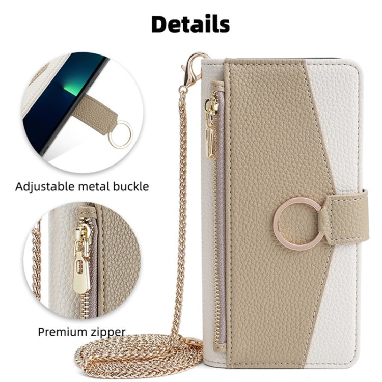 For Sharp Aquos R9 Crossbody Litchi Texture Leather Phone Case(White) - More Brand by PMC TechLife | Online Shopping South Africa | PMC TechLife | Buy Now Pay Later Mobicred