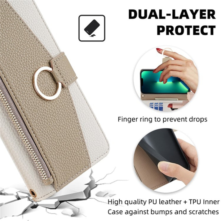 For Sharp Aquos R9 Crossbody Litchi Texture Leather Phone Case(White) - More Brand by PMC TechLife | Online Shopping South Africa | PMC TechLife | Buy Now Pay Later Mobicred