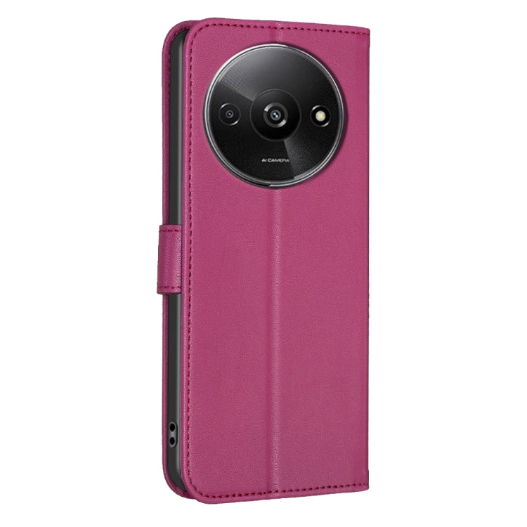 For Xiaomi Redmi A3 Four-leaf Embossed Leather Phone Case(Rose Red) - Xiaomi Cases by PMC TechLife | Online Shopping South Africa | PMC TechLife | Buy Now Pay Later Mobicred