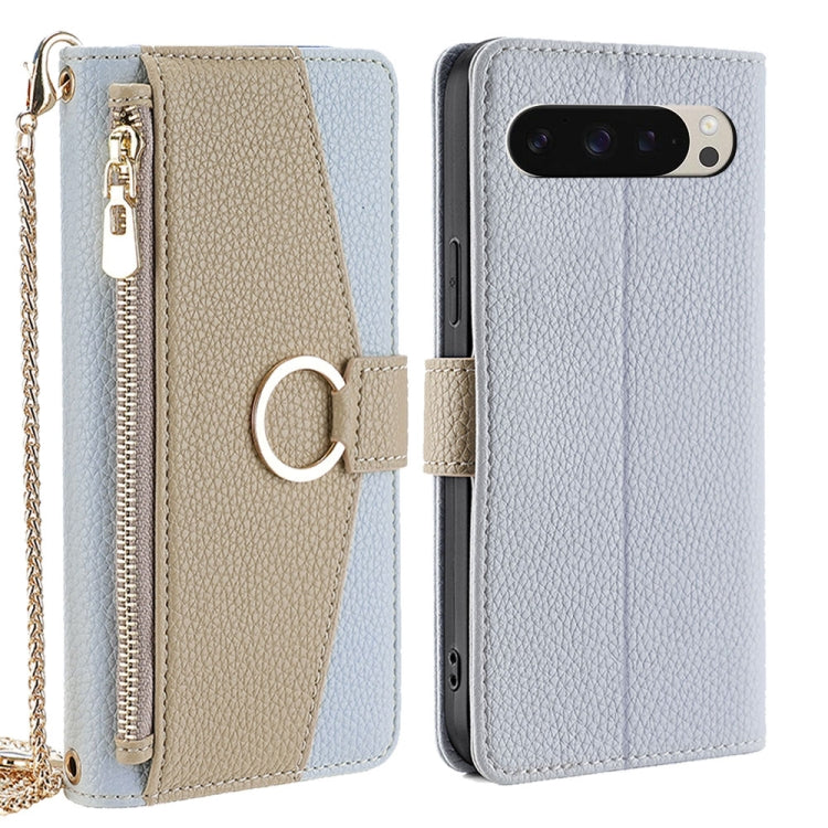 For Google Pixel 9 Crossbody Litchi Texture Leather Phone Case(Blue) - Google Cases by PMC TechLife | Online Shopping South Africa | PMC TechLife | Buy Now Pay Later Mobicred