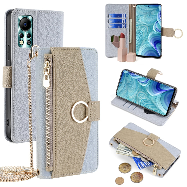 For Infinix Hot 11s NFC Crossbody Litchi Texture Leather Phone Case(Blue) - Infinix Cases by PMC TechLife | Online Shopping South Africa | PMC TechLife | Buy Now Pay Later Mobicred
