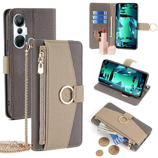 For Infinix Hot 20S Crossbody Litchi Texture Leather Phone Case(Grey) - Infinix Cases by PMC Jewellery | Online Shopping South Africa | PMC Jewellery | Buy Now Pay Later Mobicred