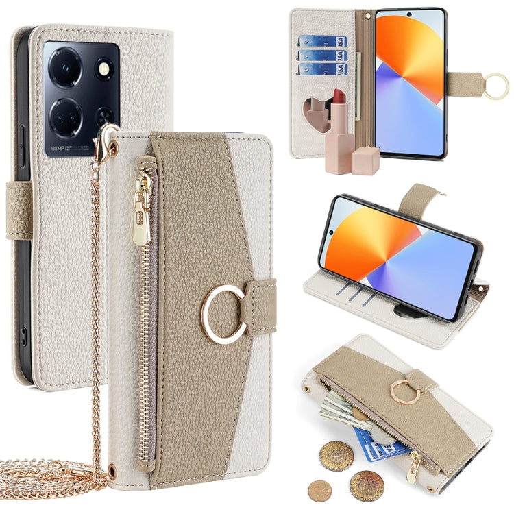 For Infinix Note 30 4G Crossbody Litchi Texture Leather Phone Case(White) - Infinix Cases by PMC TechLife | Online Shopping South Africa | PMC TechLife | Buy Now Pay Later Mobicred