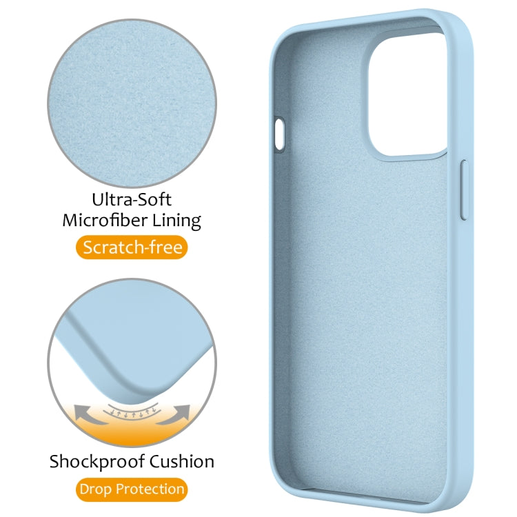 For iPhone 14 Pro Max MagSafe Magnetic Liquid Silicone Phone Case with Ring Holder(Sky Blue) - iPhone 14 Pro Max Cases by PMC Jewellery | Online Shopping South Africa | PMC Jewellery