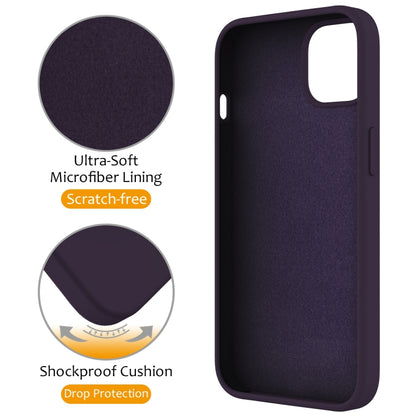 For iPhone 15 Plus MagSafe Magnetic Liquid Silicone Phone Case with Ring Holder(Purple) - iPhone 15 Plus Cases by PMC Jewellery | Online Shopping South Africa | PMC Jewellery