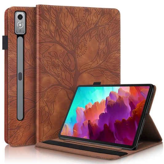 For Lenovo Tab P12 / Xiaoxin Pad Pro 12.7 2023 Life Tree Series Horizontal Flip Leather Tablet Case(Brown) - Lenovo by PMC Jewellery | Online Shopping South Africa | PMC Jewellery | Buy Now Pay Later Mobicred