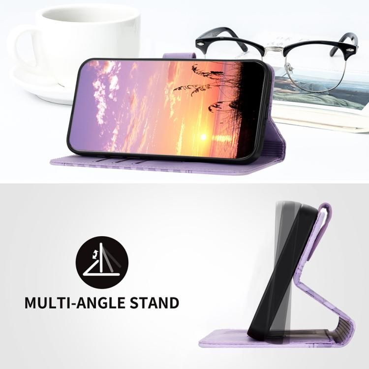 For iPhone 17 Pro YX0060 Elephant Head Embossed Phone Leather Case with Lanyard(Light Purple) - free shipping - PMc TechLife - Order now!