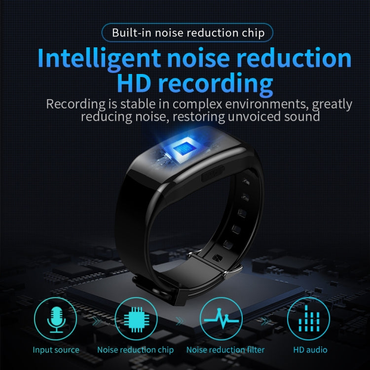 JNN D5 HD Noise Reduction Smart Recording Electronic Bracelet, Capacity:128GB - Recording Pen by JNN | Online Shopping South Africa | PMC Jewellery | Buy Now Pay Later Mobicred