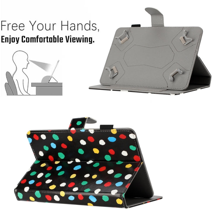 10 inch Dot Pattern Leather Tablet Case(Black Colorful Dot) - free shipping - PMC TechLife - Order now!