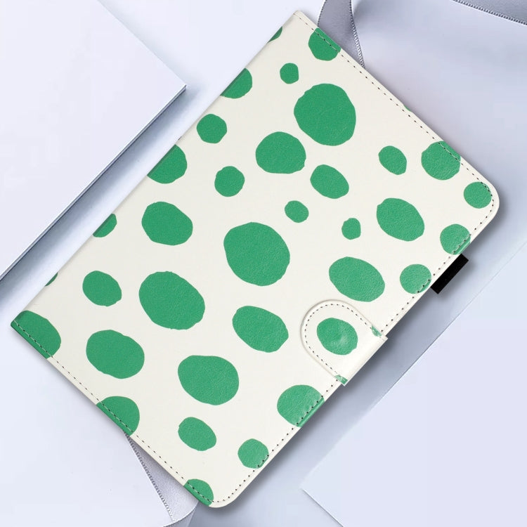 10 inch Dot Pattern Leather Tablet Case(White Green Dot) - 10 - 11 inch by PMC TechLife | Online Shopping South Africa | PMC TechLife | Buy Now Pay Later Mobicred