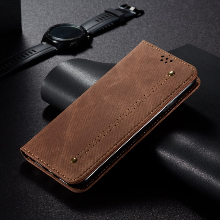 For Motorola Edge 50 Pro 5G Denim Texture Flip Leather Phone Case(Brown) - free shipping - PMC TechLife - Order now!