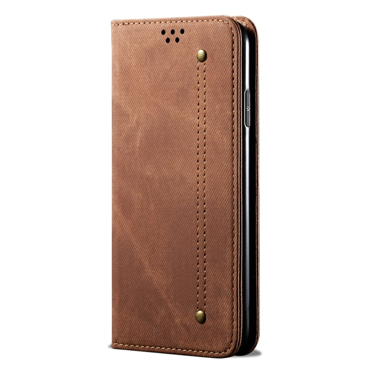 For Motorola Edge 50 Pro 5G Denim Texture Flip Leather Phone Case(Brown) - free shipping - PMC TechLife - Order now!