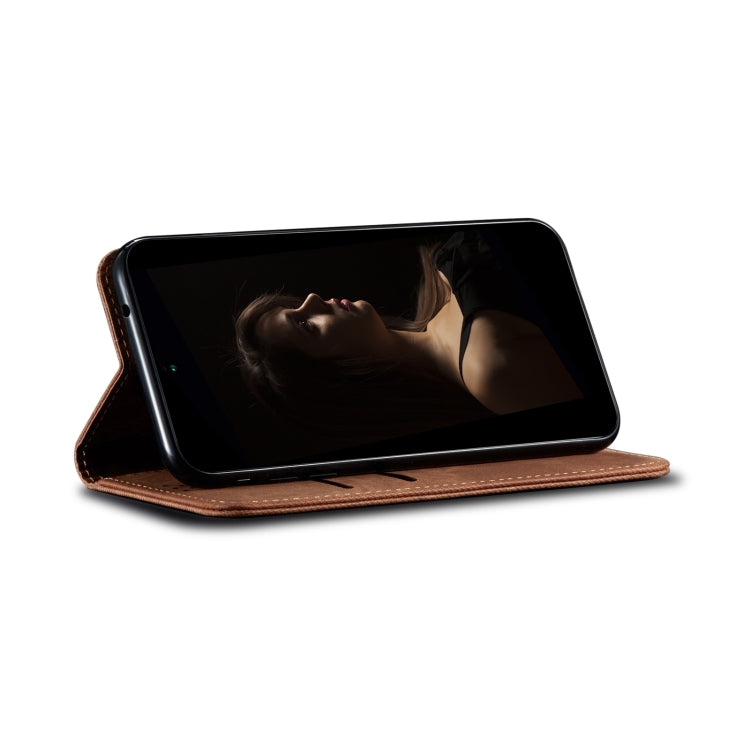 For Motorola Edge 50 Pro 5G Denim Texture Flip Leather Phone Case(Brown) - free shipping - PMC TechLife - Order now!