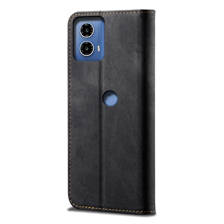 For Motorola Moto G34 Denim Texture Flip Leather Phone Case(Black) - free shipping - PMC TechLife - Order now!