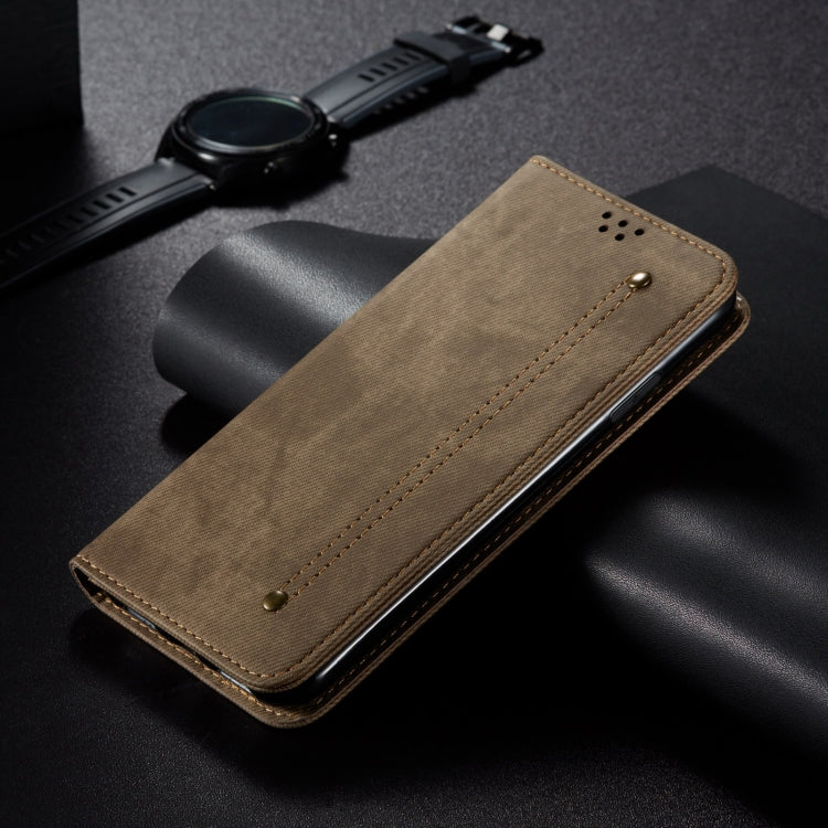For Motorola Moto G64 5G Global Denim Texture Flip Leather Phone Case(Khaki) - free shipping - PMC TechLife - Order now!