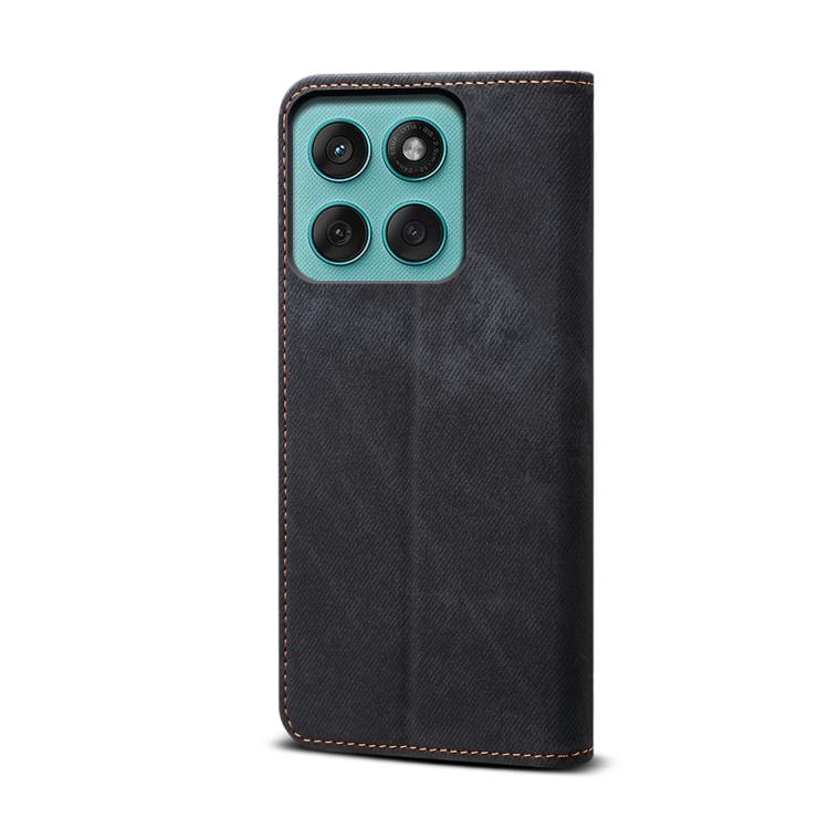 For Motorola Edge 60 Fusion Denim Texture Flip Leather Phone Case(Black) - free shipping - PMC TechLife - Order now!