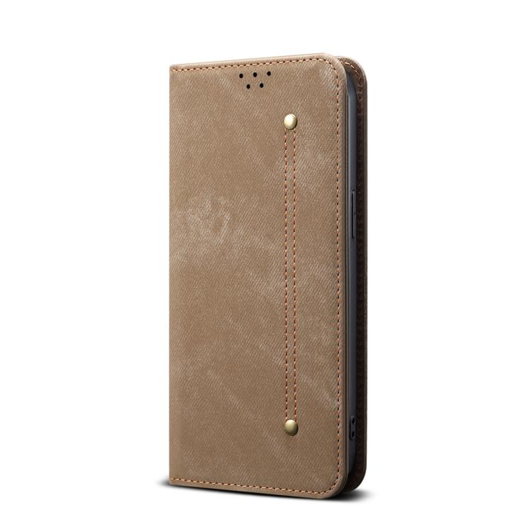 For Motorola Edge 60 Denim Texture Flip Leather Phone Case(Khaki) - free shipping - PMC TechLife - Order now!