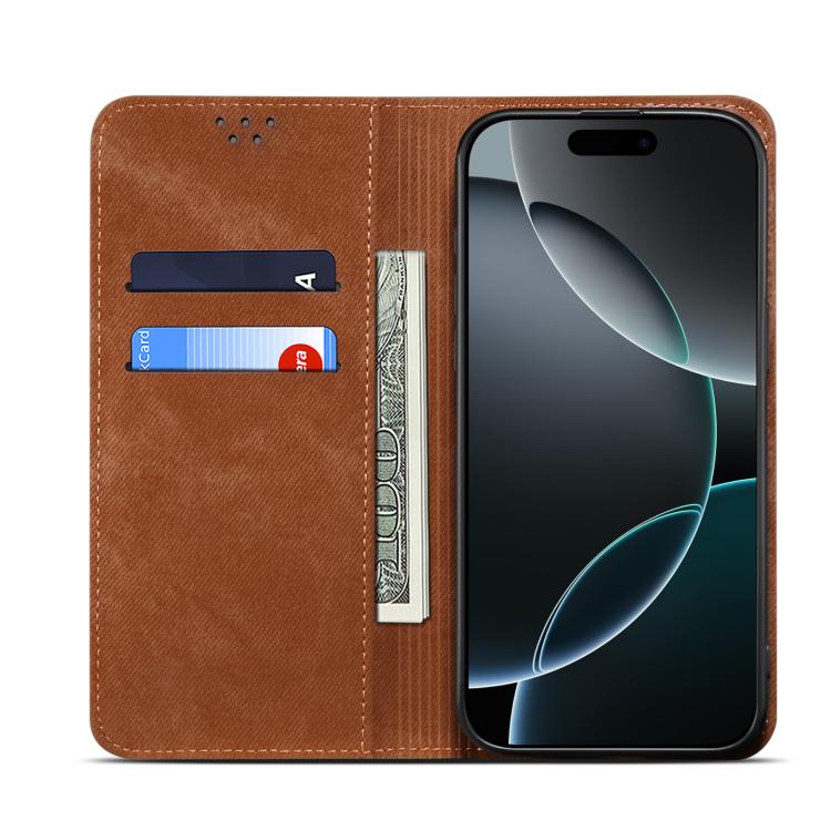 For Motorola Moto G86 Power Denim Texture Flip Leather Phone Case(Brown) - free shipping - PMC TechLife - Order now!