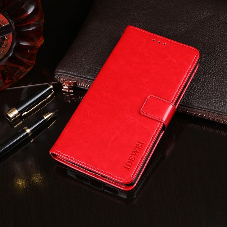For Samsung Galaxy S24+ 5G idewei Crazy Horse Texture Leather Phone Case(Red) - free shipping - PMC Jewellery - Order now!