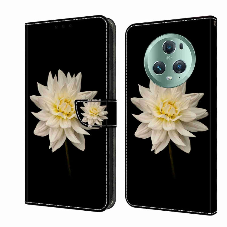 For Honor Magic5 Pro Crystal 3D Shockproof Protective Leather Phone Case(White Flower) - Honor Cases by PMC Jewellery | Online Shopping South Africa | PMC Jewellery | Buy Now Pay Later Mobicred