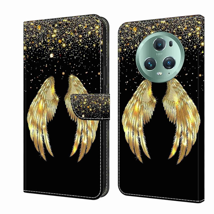 For Honor Magic5 Pro Crystal 3D Shockproof Protective Leather Phone Case(Golden Wings) - Honor Cases by PMC TechLife | Online Shopping South Africa | PMC TechLife | Buy Now Pay Later Mobicred
