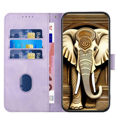 For Google Pixel 9 Pro YX0060 Elephant Head Embossed Phone Leather Case with Lanyard(Light Purple) - Google Cases by PMC Jewellery | Online Shopping South Africa | PMC Jewellery | Buy Now Pay Later Mobicred