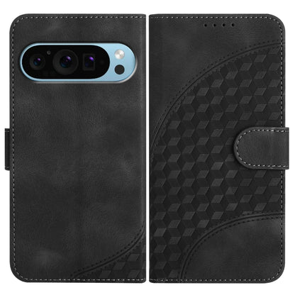 For Google Pixel 9 YX0060 Elephant Head Embossed Phone Leather Case with Lanyard(Black) - Google Cases by PMC Jewellery | Online Shopping South Africa | PMC Jewellery | Buy Now Pay Later Mobicred