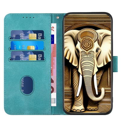 For Google Pixel 9 YX0060 Elephant Head Embossed Phone Leather Case with Lanyard(Light Blue) - Google Cases by PMC Jewellery | Online Shopping South Africa | PMC Jewellery | Buy Now Pay Later Mobicred