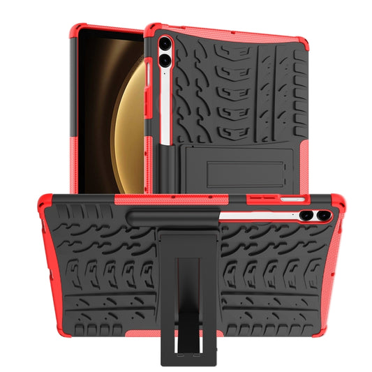 For Samsung Galaxy Tab S9 FE+ Tire Texture TPU + PC Tablet Case with Holder(Red) - Galaxy Tab S9 FE+ by PMC Jewellery | Online Shopping South Africa | PMC Jewellery | Buy Now Pay Later Mobicred