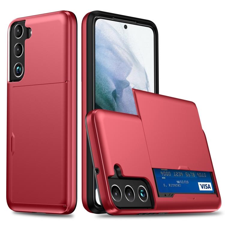 For Samsung Galaxy S25 5G Shockproof Armor Phone Case with Card Slot(Red) - Galaxy S25 5G Cases by PMC Jewellery | Online Shopping South Africa | PMC Jewellery | Buy Now Pay Later Mobicred