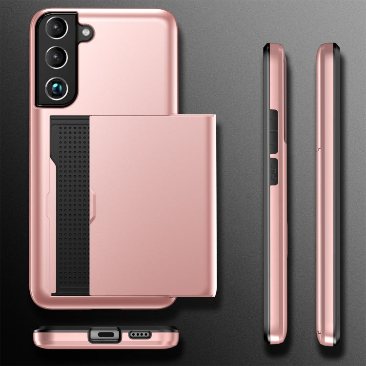 For Samsung Galaxy S24 5G Shockproof Armor Phone Case with Card Slot(Rose Red) - Galaxy S24 5G Cases by PMC TechLife | Online Shopping South Africa | PMC TechLife