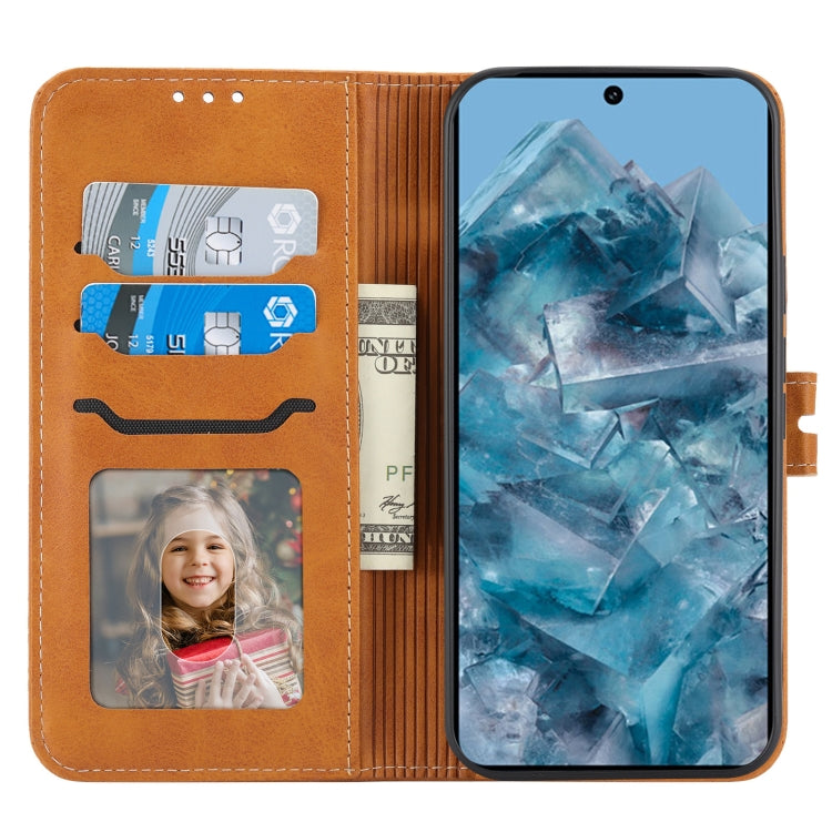 For Google Pixel 9 Embossed Happy Cat Pattern Flip Leather Phone Case(Yellow) - Google Cases by PMC TechLife | Online Shopping South Africa | PMC TechLife | Buy Now Pay Later Mobicred