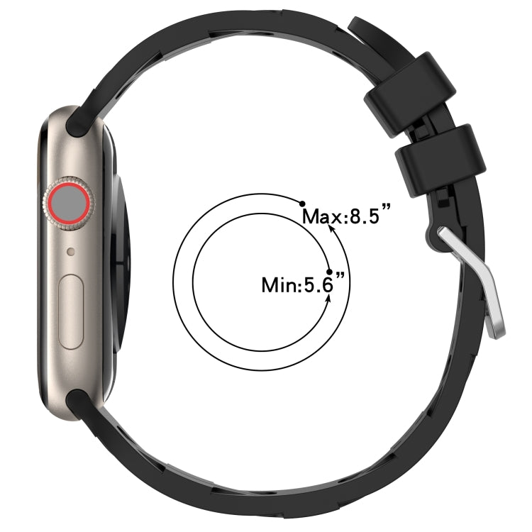 For Apple Watch 42mm H Texture Silicone Ladder Buckle Watch Band(Pine Green) - Watch Bands by PMC TechLife | Online Shopping South Africa | PMC TechLife